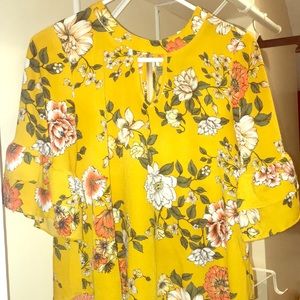 yellow floral blouse//Urban Romantics